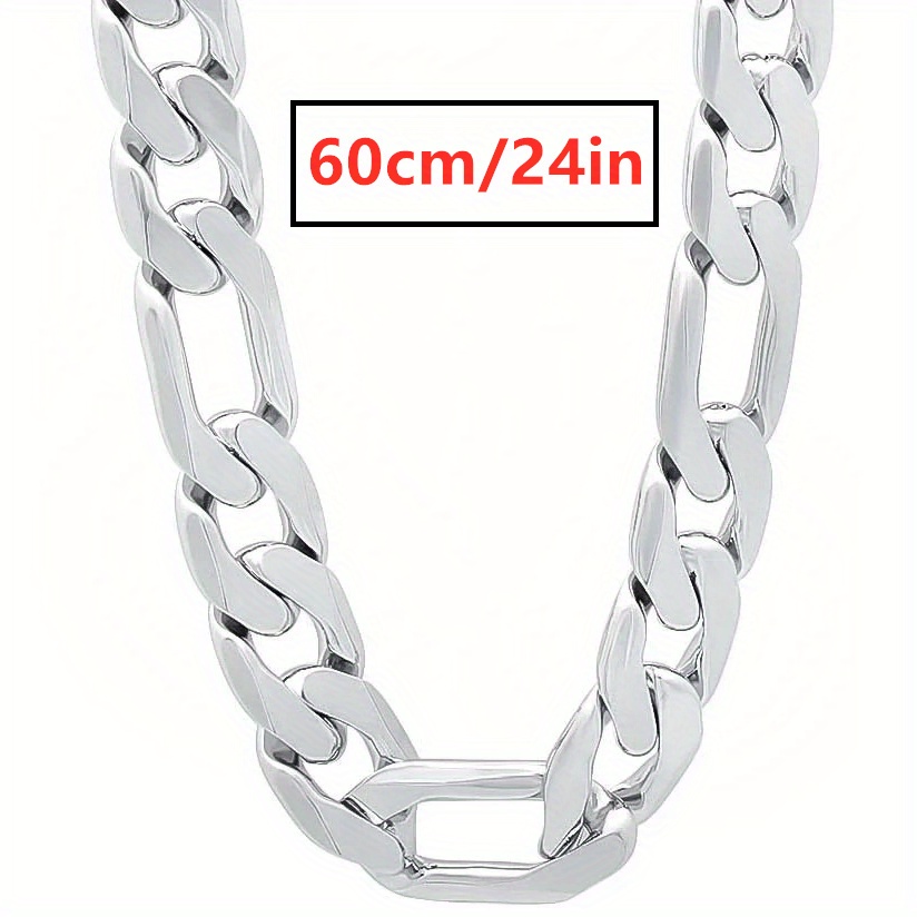 TEMU 1 Stylish 925 Sterling Men's Flat Chain Necklace - For Men And Women !