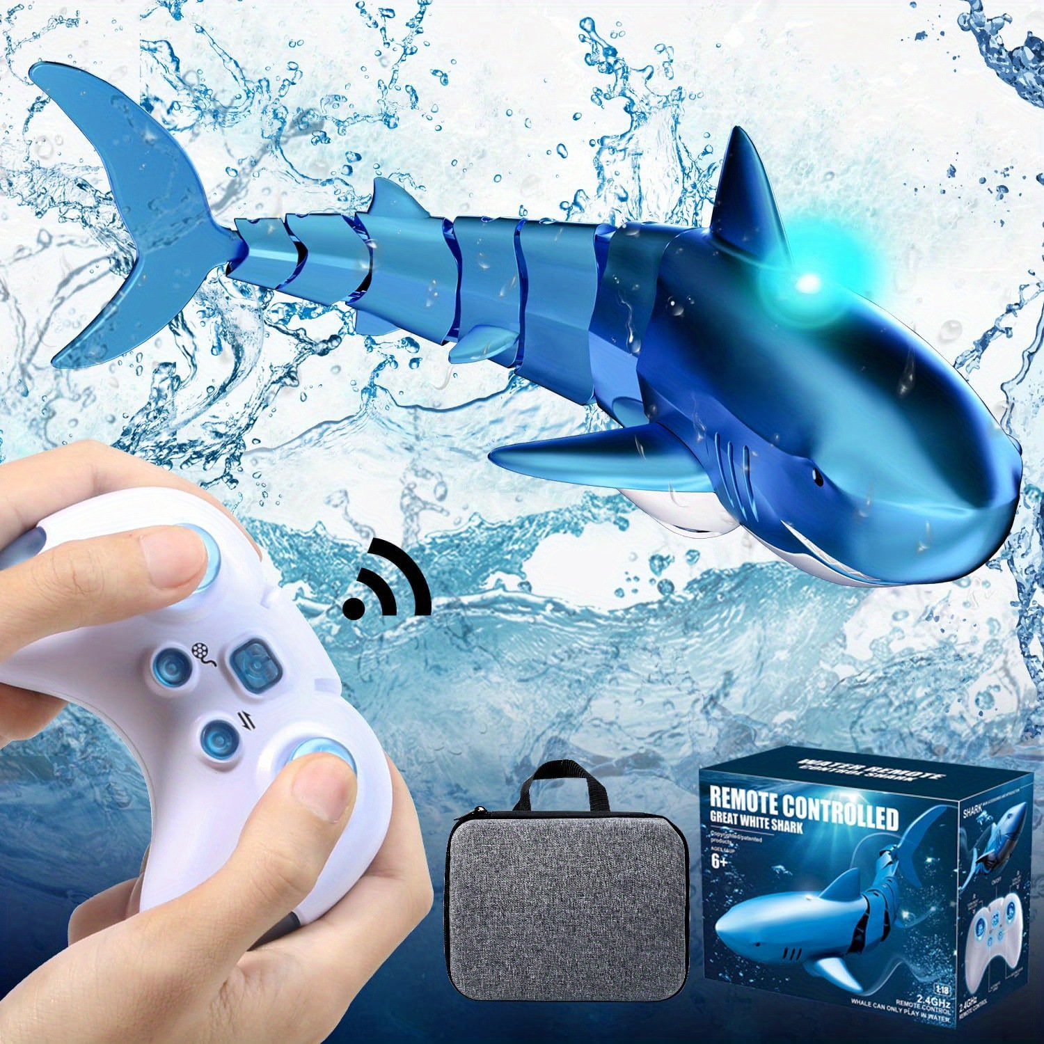 

Remote Control Toy For Kids, 1:18 Scale High Simulation Shark For Pool Rc Diving Toys With Light, Water Toys For 6 7 8 9 Year Olds Kid Boys Girls (shark 1)