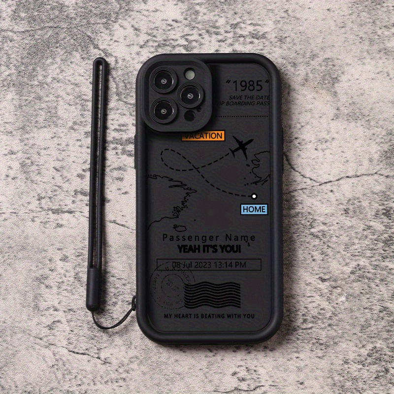 TEMU Phone Case - Luxury Silicone Lanyard Cases Pattern Route Map Phone Case For Iphone15 14 13 12 11 Pro Max Xr Xs 8 7 Plus 2020 Mini Soft Bumper