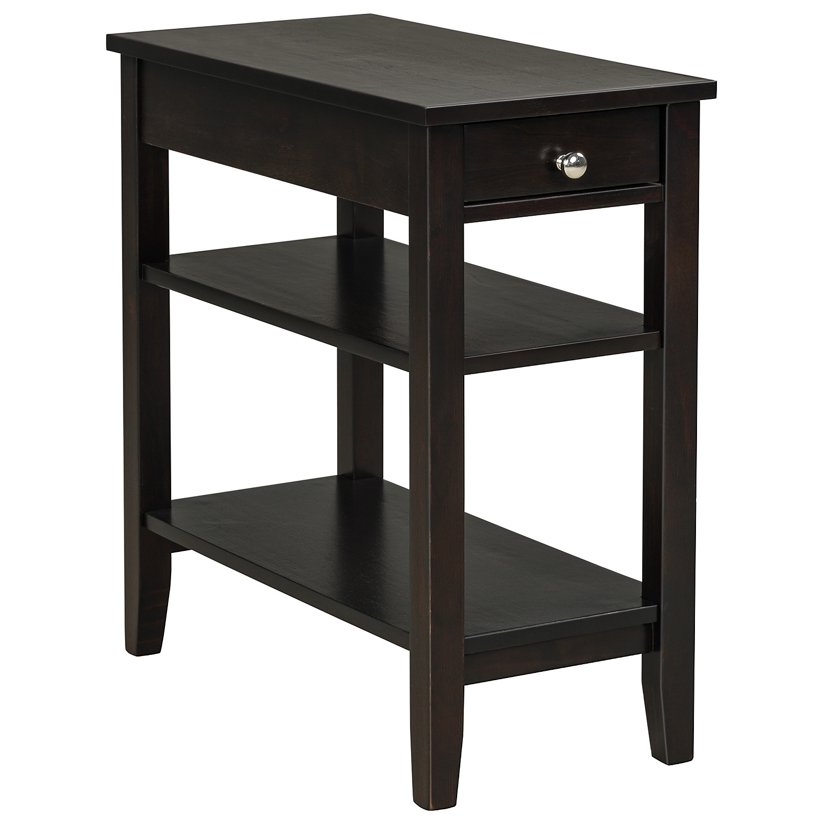 

Maxmass 3-tier Side End Table With Drawer Double Shelf Narrow Nightstand Espresso