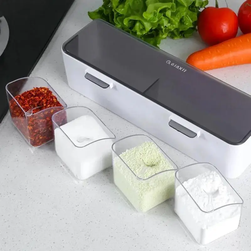 wall mounted multi grid seasoning box non occupying storage rack kitchen organizer storage container spice container set Product details 4