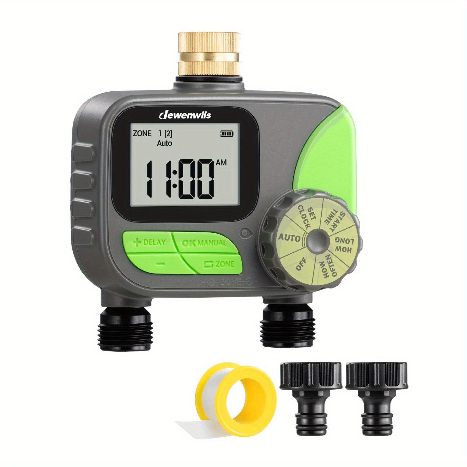

Dewenwils 2 Zone Sprinkler Watering Timer For Hose With Rain Delay/manual For Yard Lawn