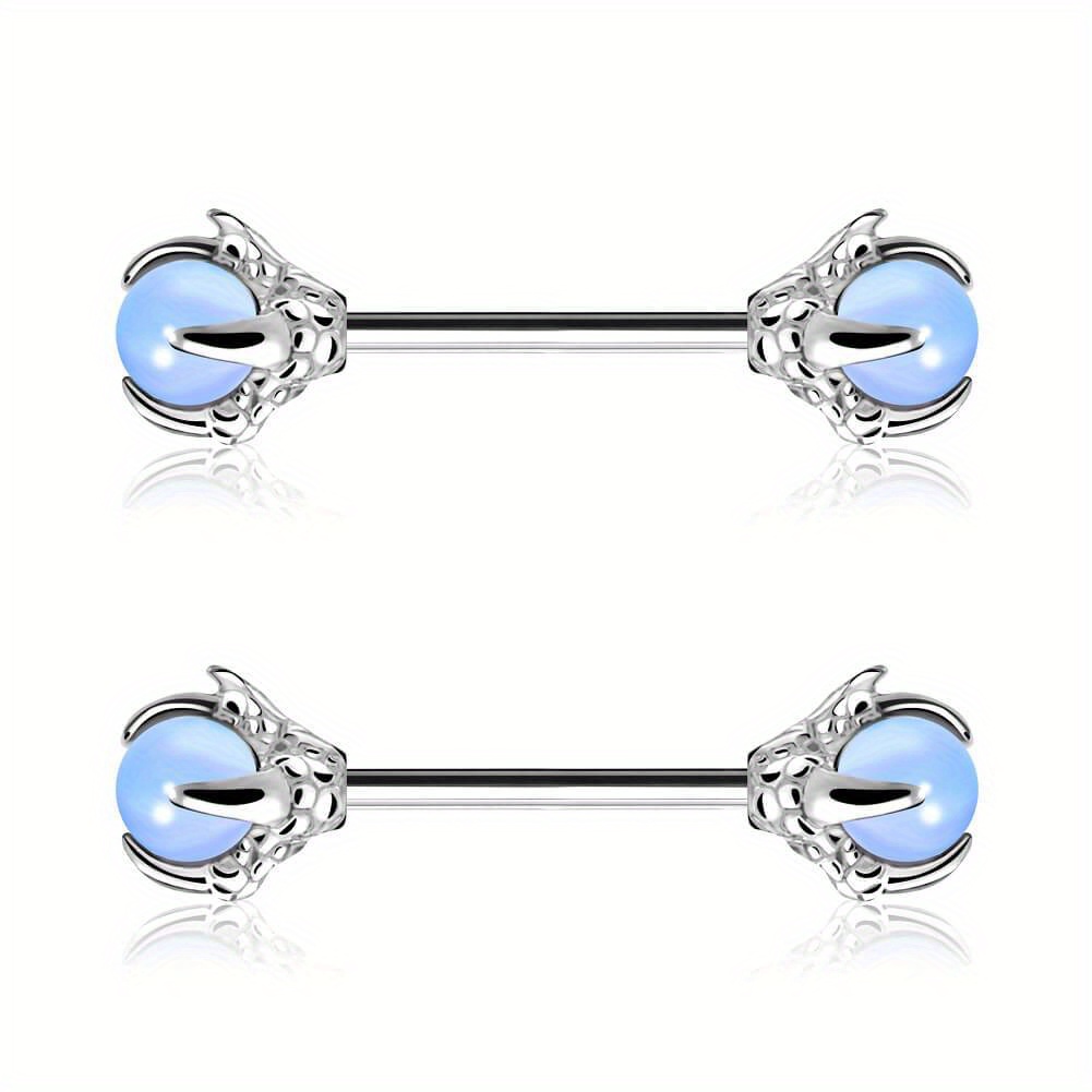 

14g 3 Dragon Claws Nipple Rings Opalite Nipple Barbell Piercing