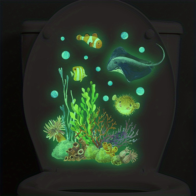 1pc Luminous Toilet Lid Decal - Bathroom Decor