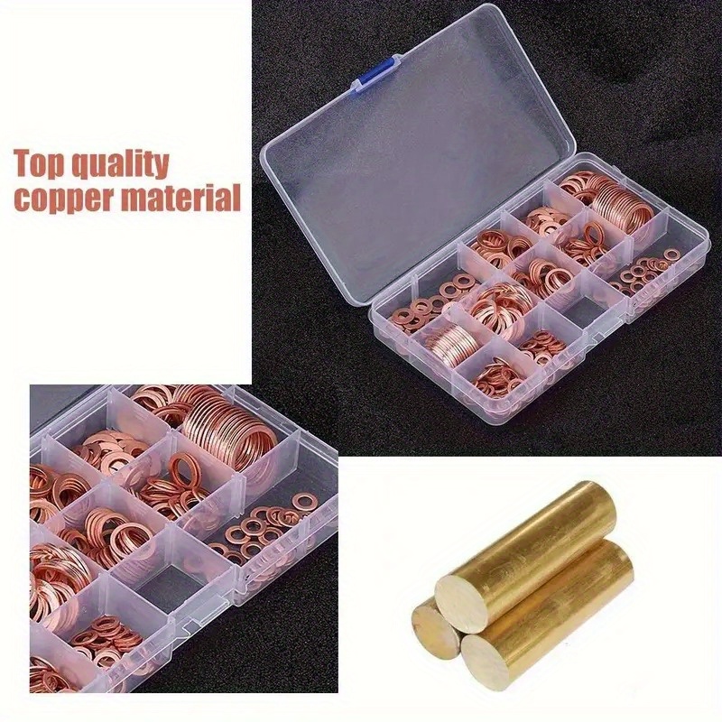 Ultimate Copper Crush Washer Kit 200/280 Pieces, Durable Flat Oring