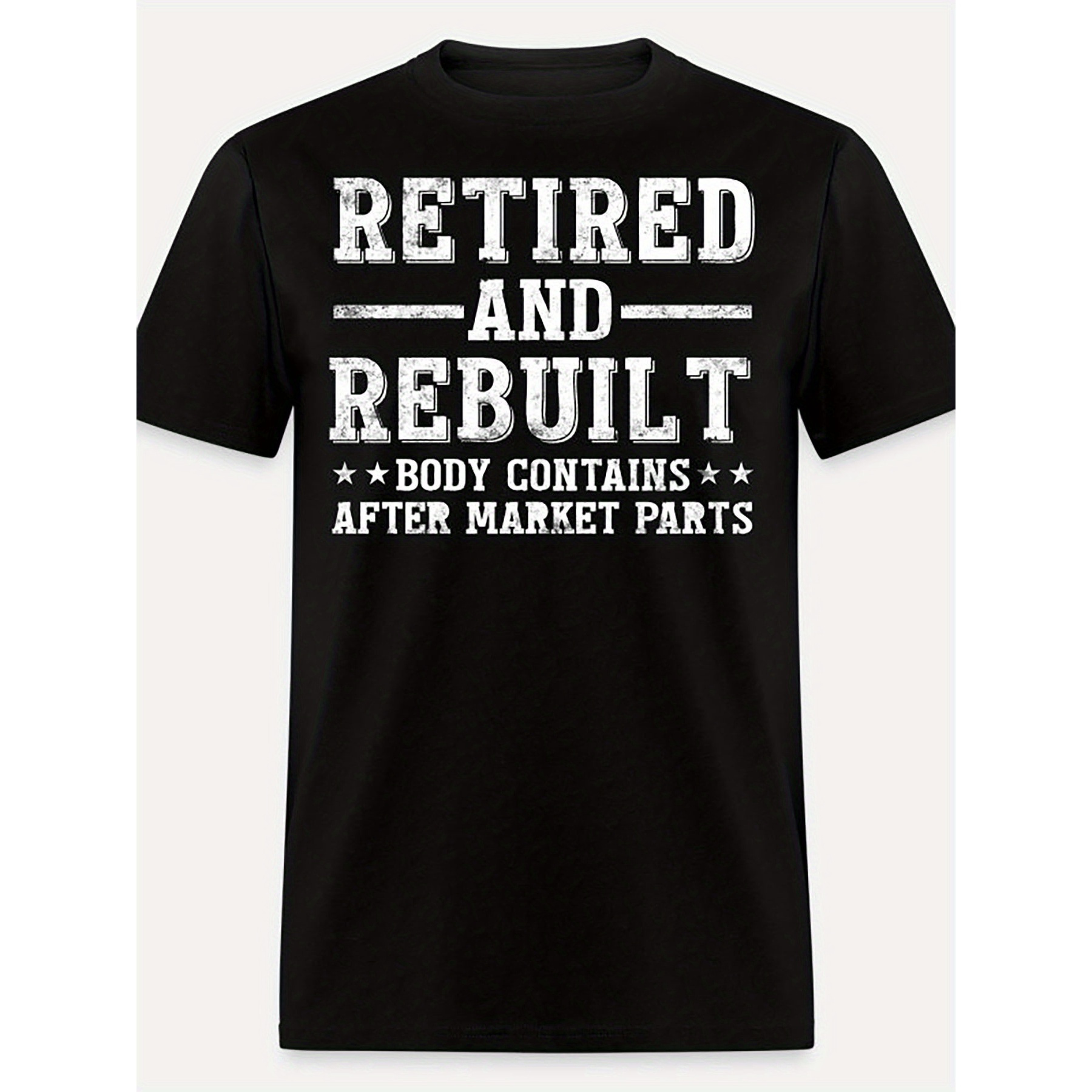 

Funny Retired Rebuilt Hip Knee Replacement Parts-1903 Funny Men's Short Sleeve Graphic T-shirt Collection Black