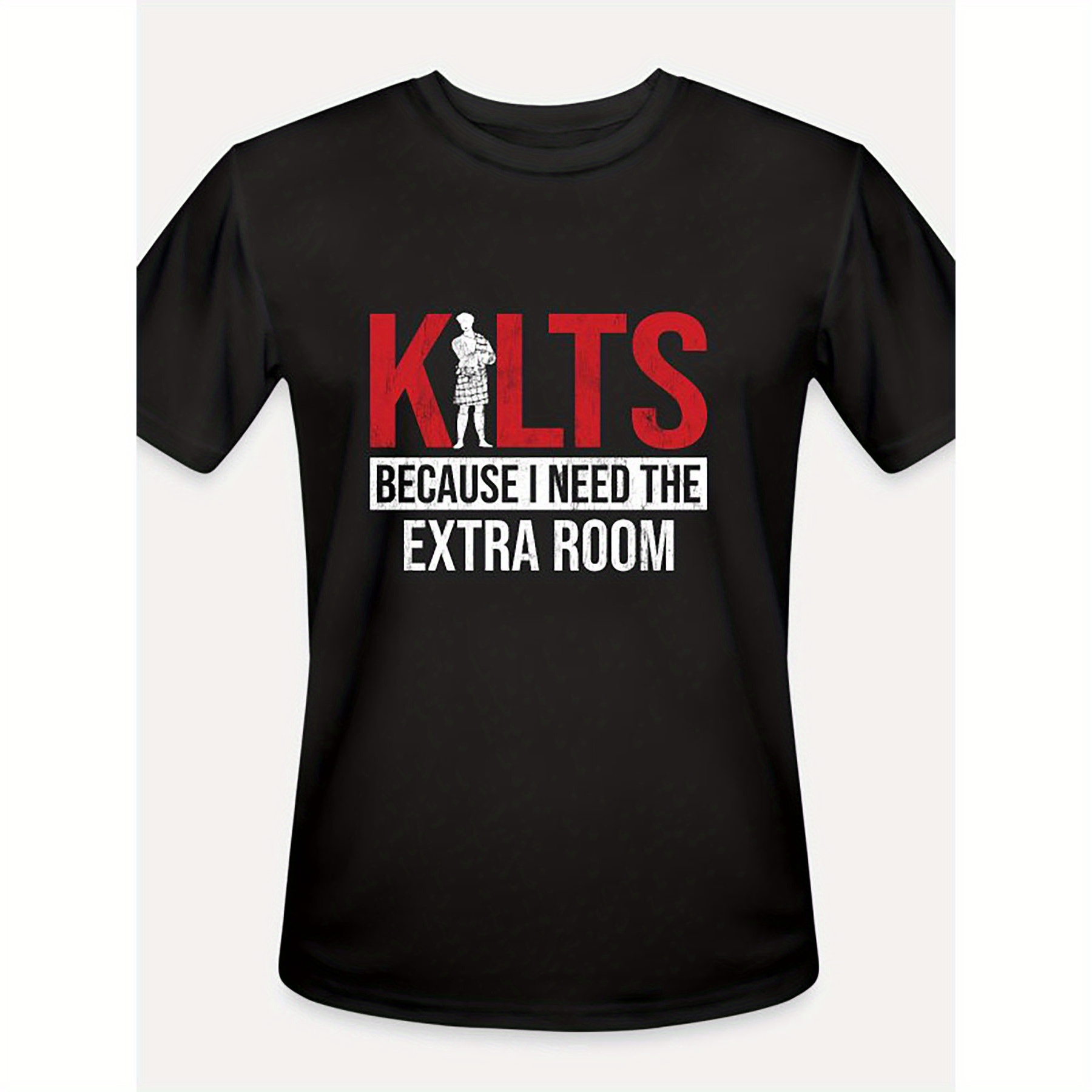 

Kilt Scottish Kilts-4327 Funny Men's Short Sleeve Graphic T-shirt Collection Black