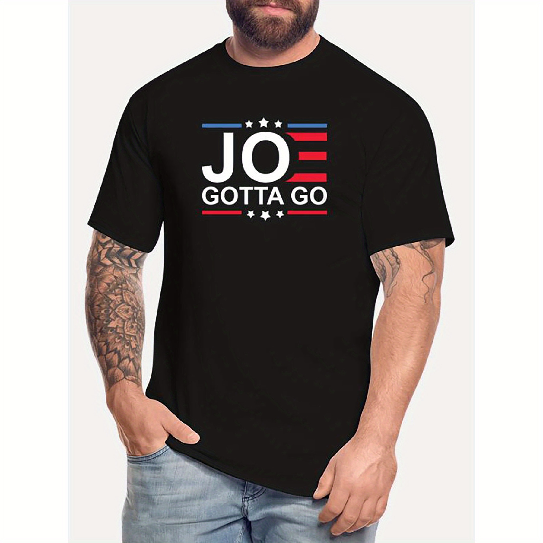 

Joe Republican-2553 Funny Men's Short Sleeve Graphic T-shirt Collection Black