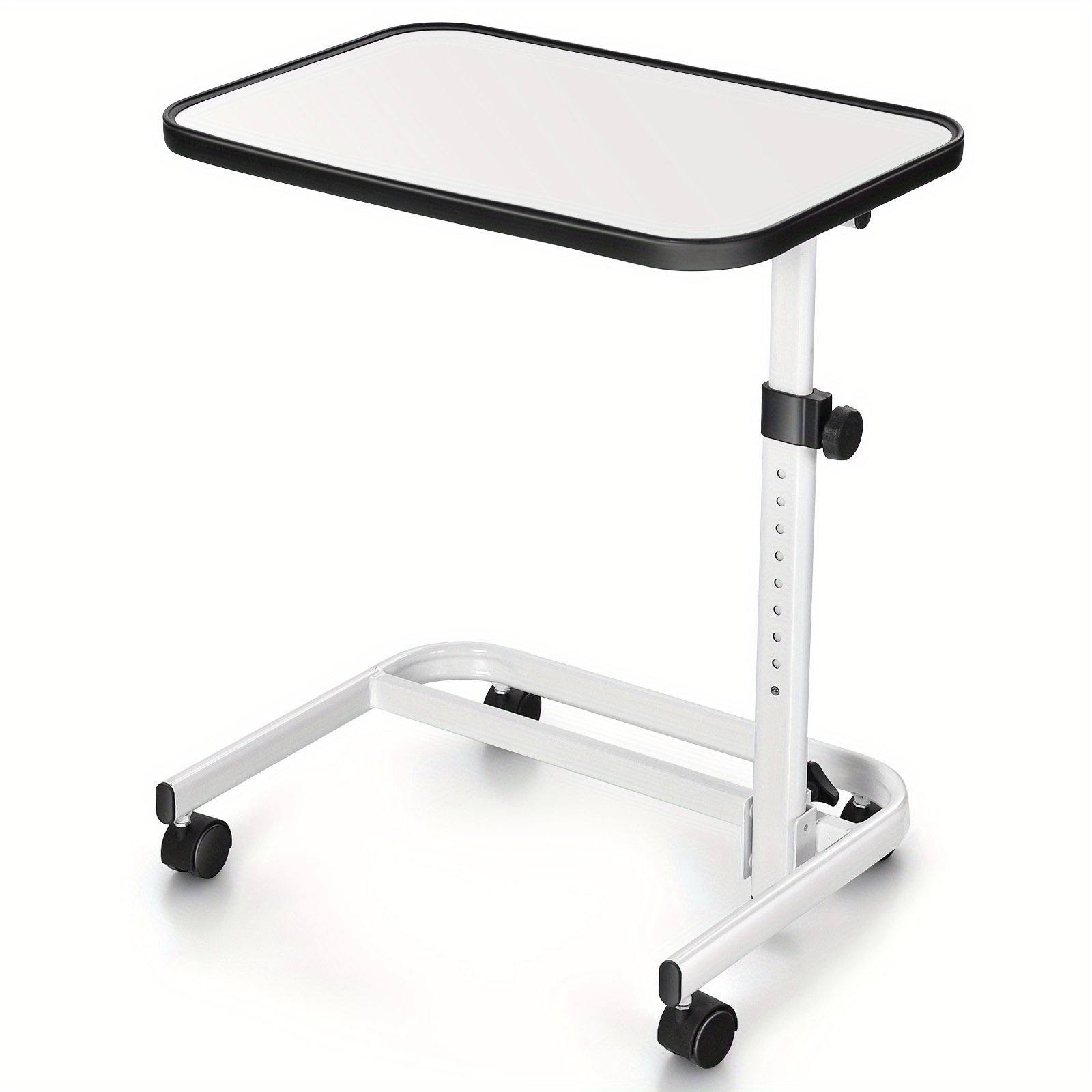 

Maxmass Overbed Bedside Table Universal Wheels Adjustable Tilt Top Laptop Hospital Desk