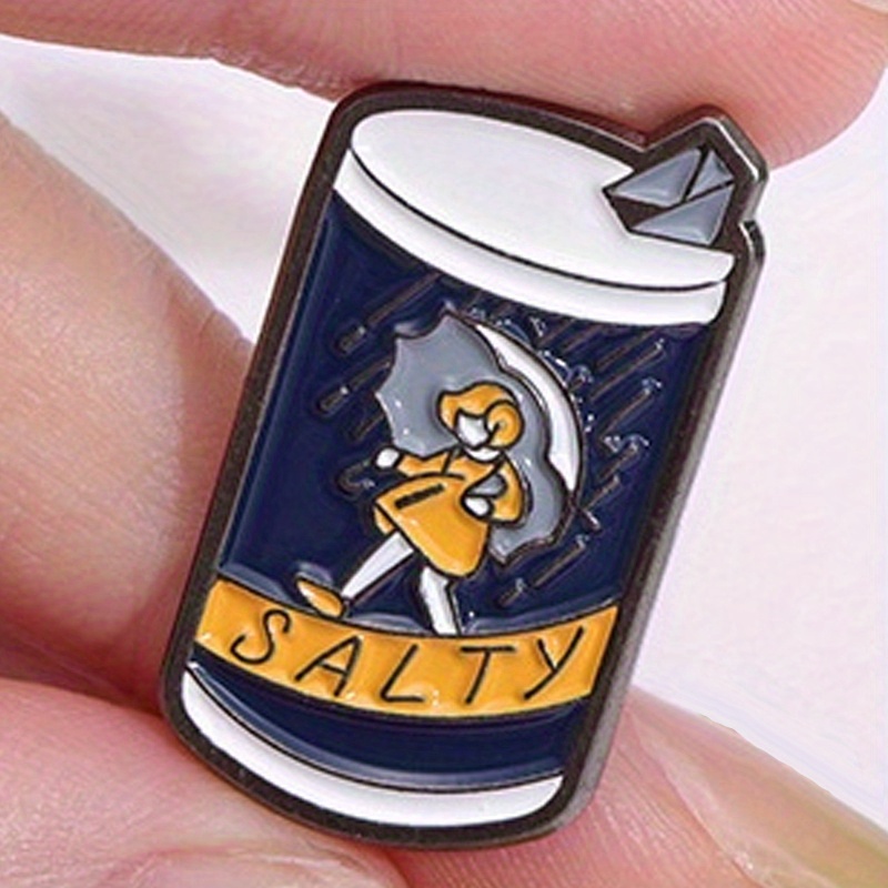 

Enamel Salty Cans Pin Brooch, Bag Accessories, Men's Gift