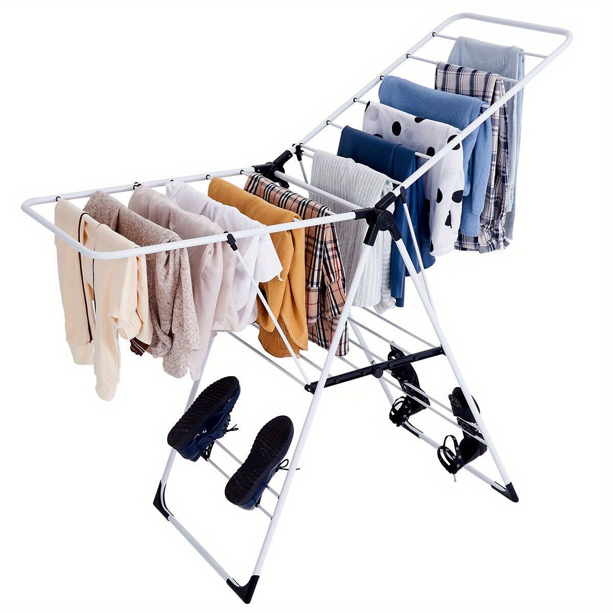 

Multigot Laundry Clothes Storage Drying Rack Portable Folding Dryer Hanger Heavy Duty New