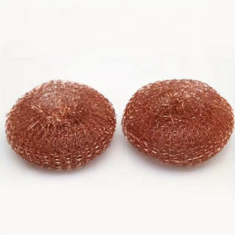 

Copper Mesh Scouring Pads For Kitchen Cleaning - Pack Of 2, Copper Coated Scrubbers For Home Use - 18g