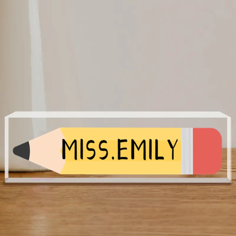 

Custom Acrylic Desk Name Plate 8x2.4" - Personalized Office Decor, Perfect Back To School Gift For Teachers, Nurses, Employees & Coworkers Office Desk Accessories Office Decoration For Office