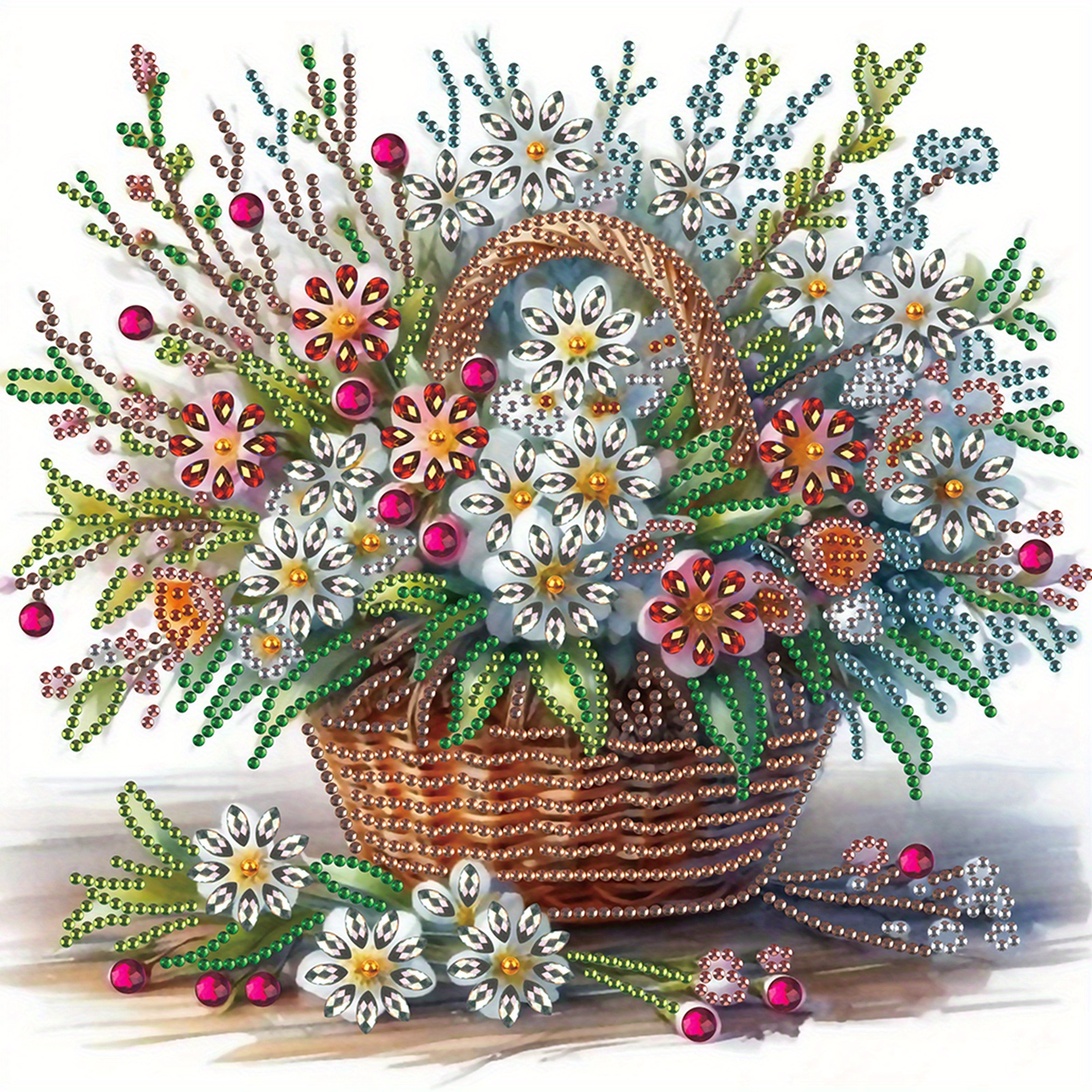 

Flower Basket 5d Diamond Painting Kit - Special Shaped Crystal Rhinestones, Beginner-friendly Art Set For Adults, Home Wall Decor Gift, 12x12 Inches