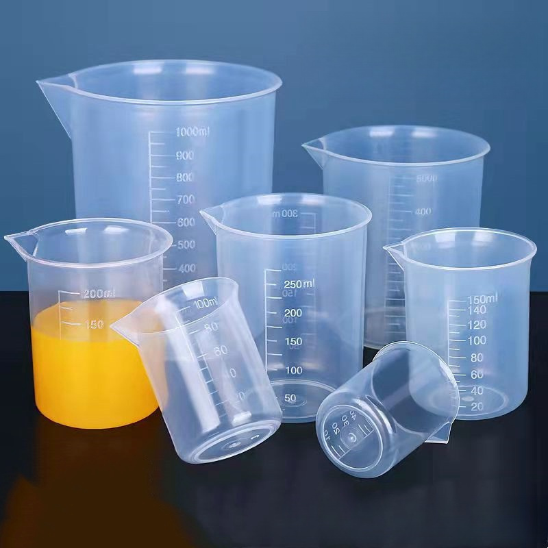 

7pcs Clear Plastic Measuring Cup Set With Scale - , Beakers For Kitchen & Lab Use, Sizes 1.69oz To 33.81oz