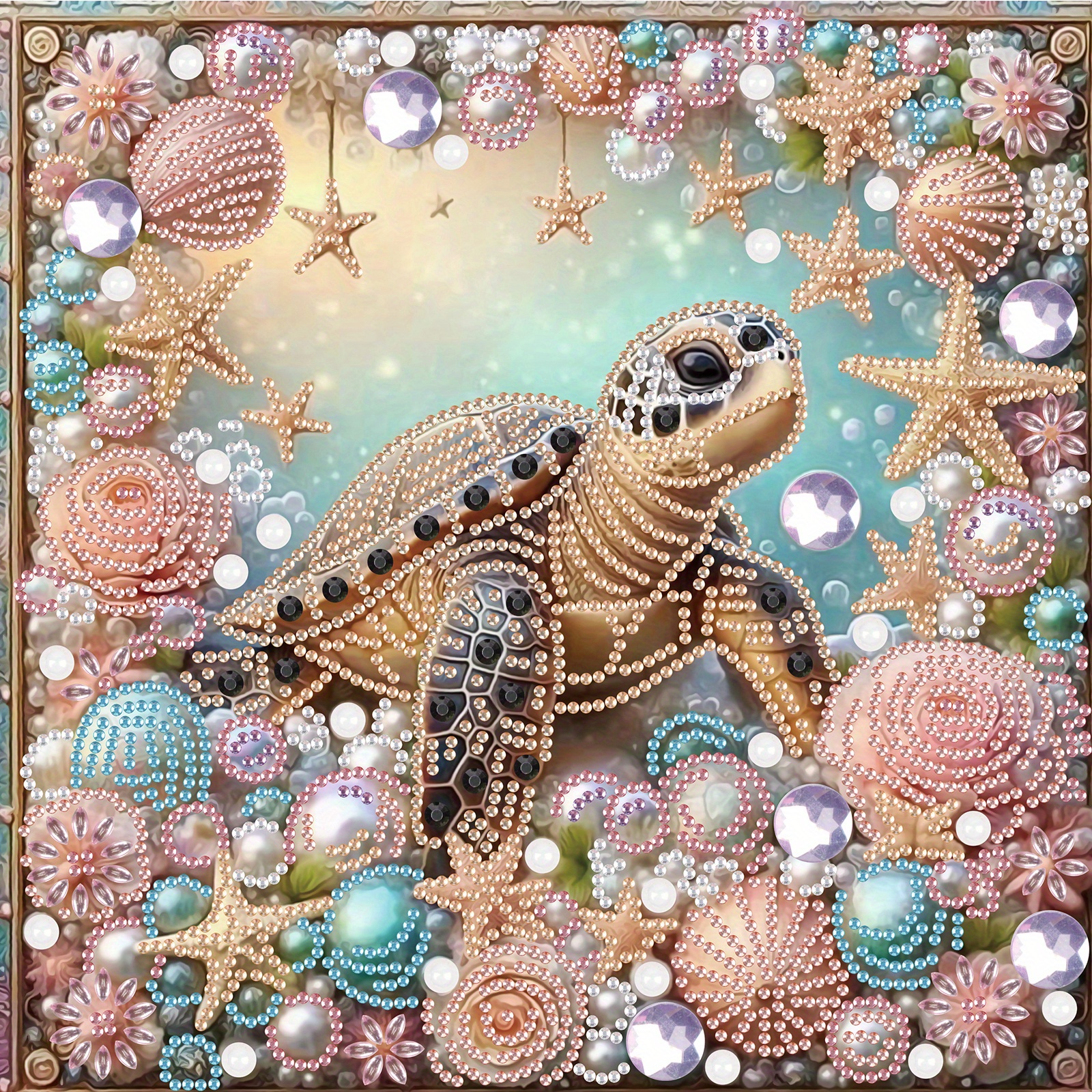 

Sea Turtle 5d Diamond Painting Kit For Adults, Special Shaped Full Drill Crystal Rhinestone Embroidery Arts Craft, Animal Theme Canvas Wall Decor, Diy Home Decoration 12x12 Inch