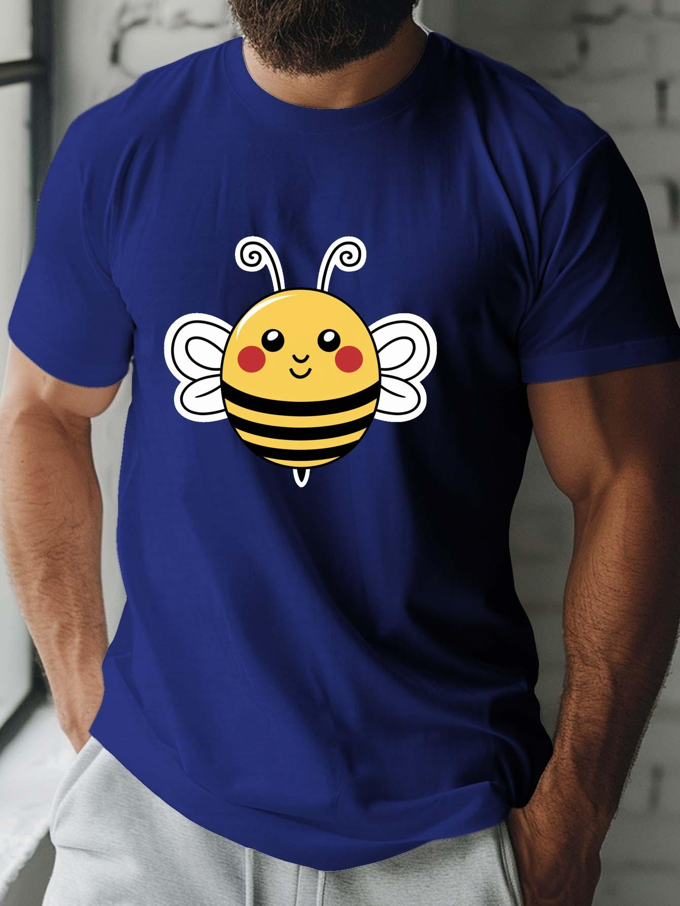 t shirt homme imprimé abeille souriante t shirt Temu Luxembourg