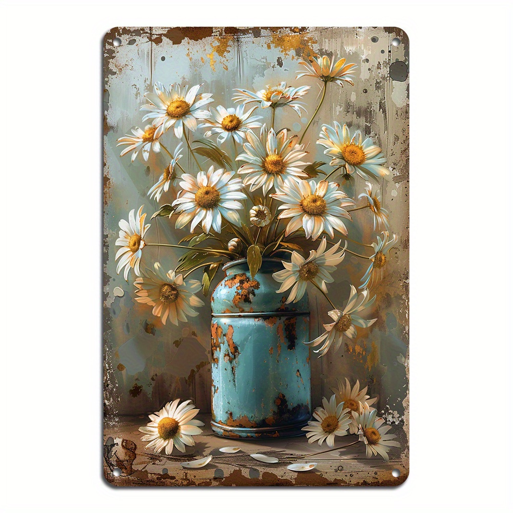 

Vintage In Metal Sign - 1pc Aluminum , Reusable Home & Bar Decoration, Rustic Floral Tin Sign, Suitable For Teens & Adults, Pre-drilled, Weatherproof - 8x12 Inches