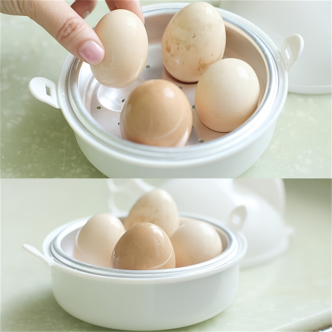 chicken shaped microwave egg poacher 4 egg boiler with stainless steel construction details 1