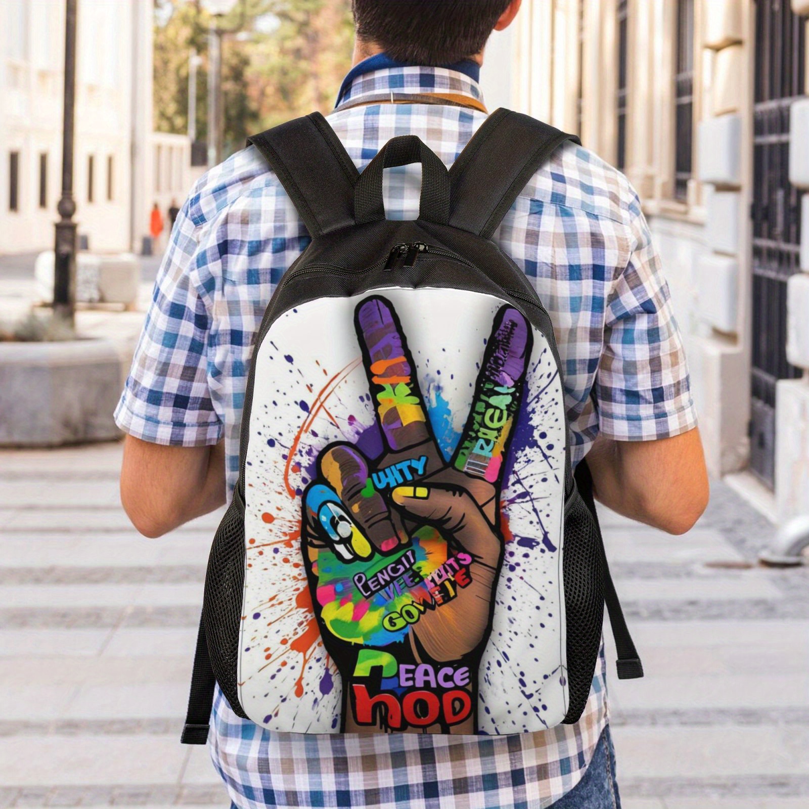 graffiti backpack lightweight shoulder bag men - Temu Oman display picture 3