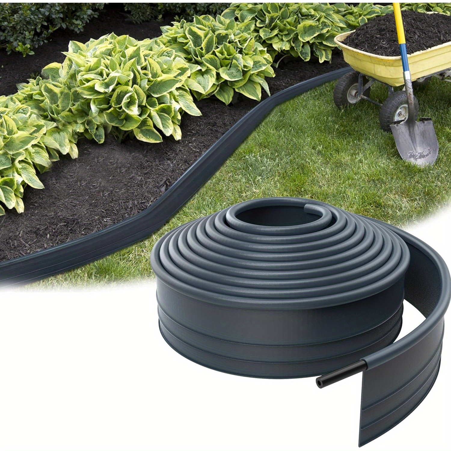 

Trmlbe Lawn Edging Plastic Bed Edging Bed Border Mowing Edging With Round Top Edge Uv And Weather Resistant Lawn Edging Garden Patio Decor