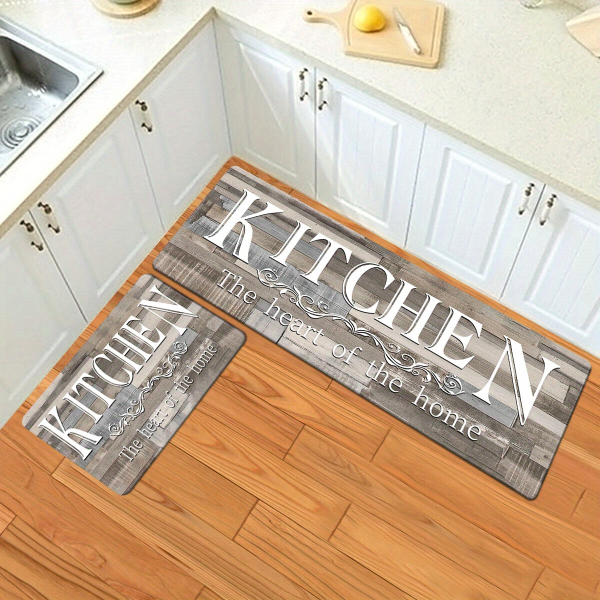 chic non slip kitchen mat   machine washable floor rug for entryway laundry room bathroom hallway   decor details 2