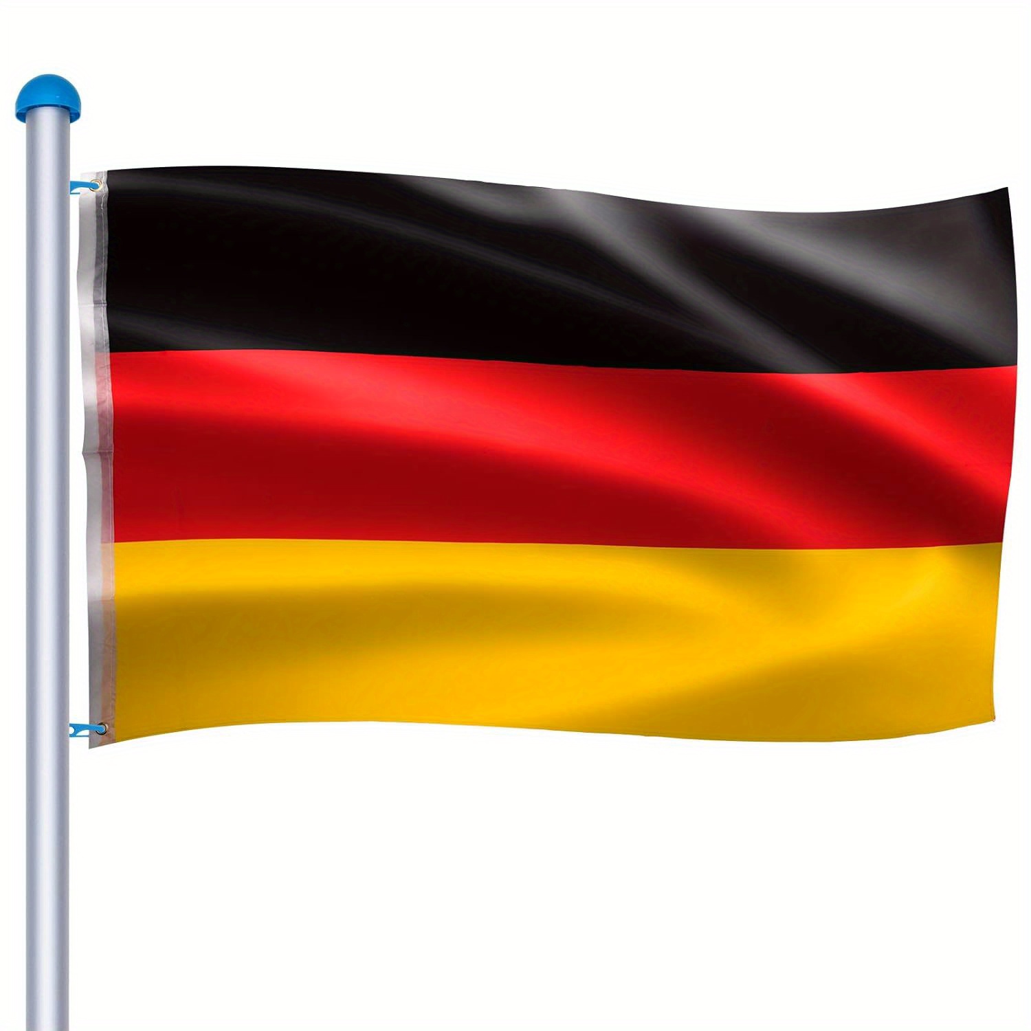 

Aufun 6.5 M Aluminium Flagpole With Pulley, Ground Sleeve, Pull Rope, Locking Hook, 150 X 80 Cm Germany Flag, 5 Different Height-adjustable