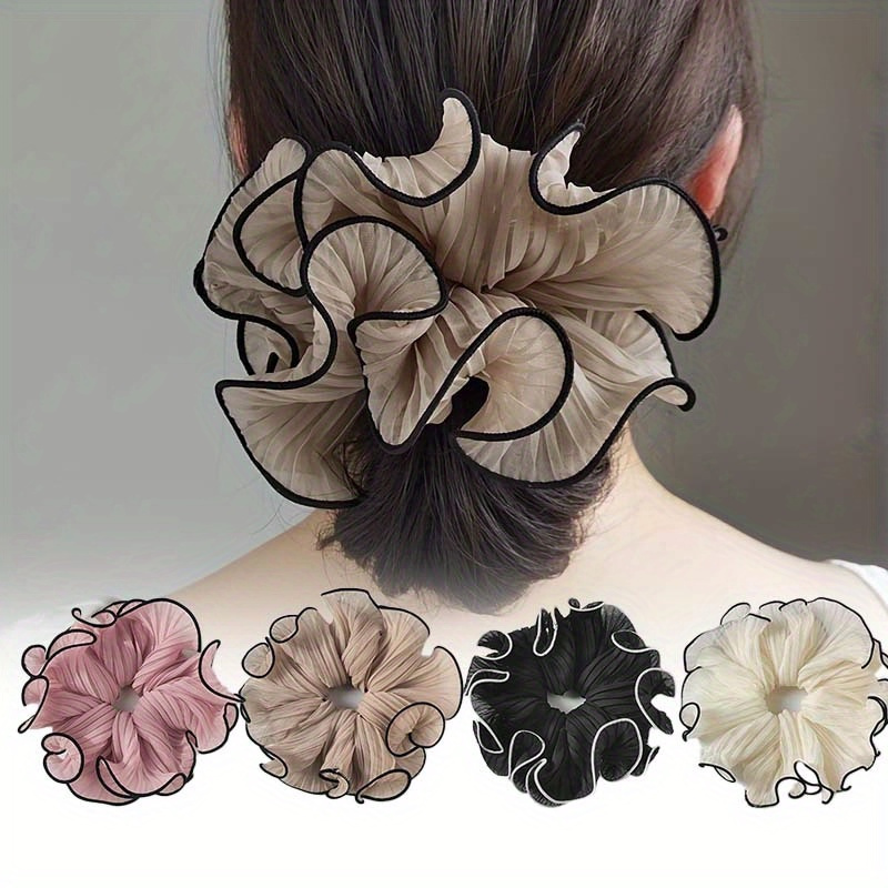 

4pc Pleated Tie Ponytail