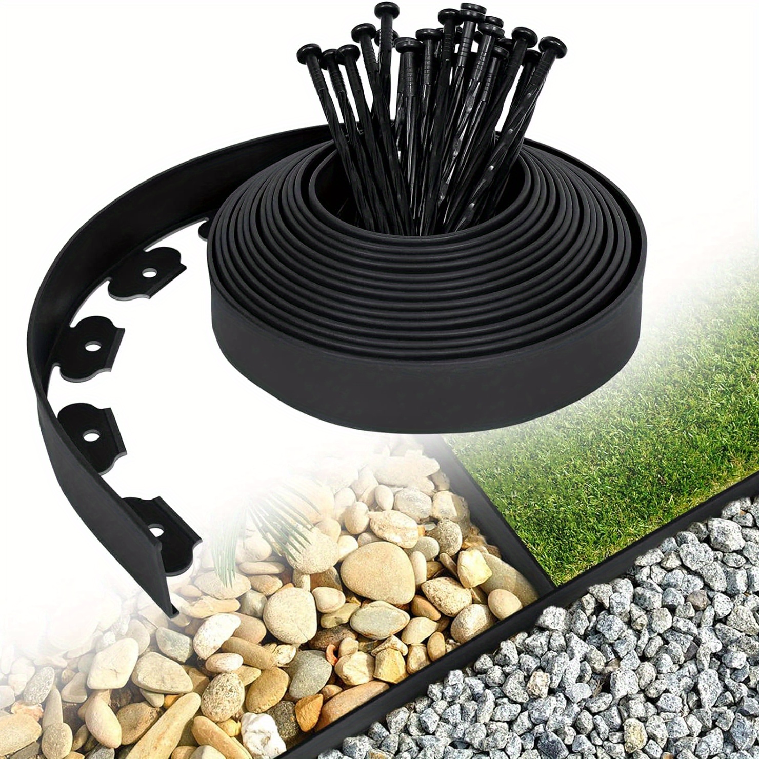 

Trmlbe Flexible Lawn Edging Plastic Bed Edging With 30 Ground Anchors Mowing Edging Bed Edge Fence Garden Flower Decoration