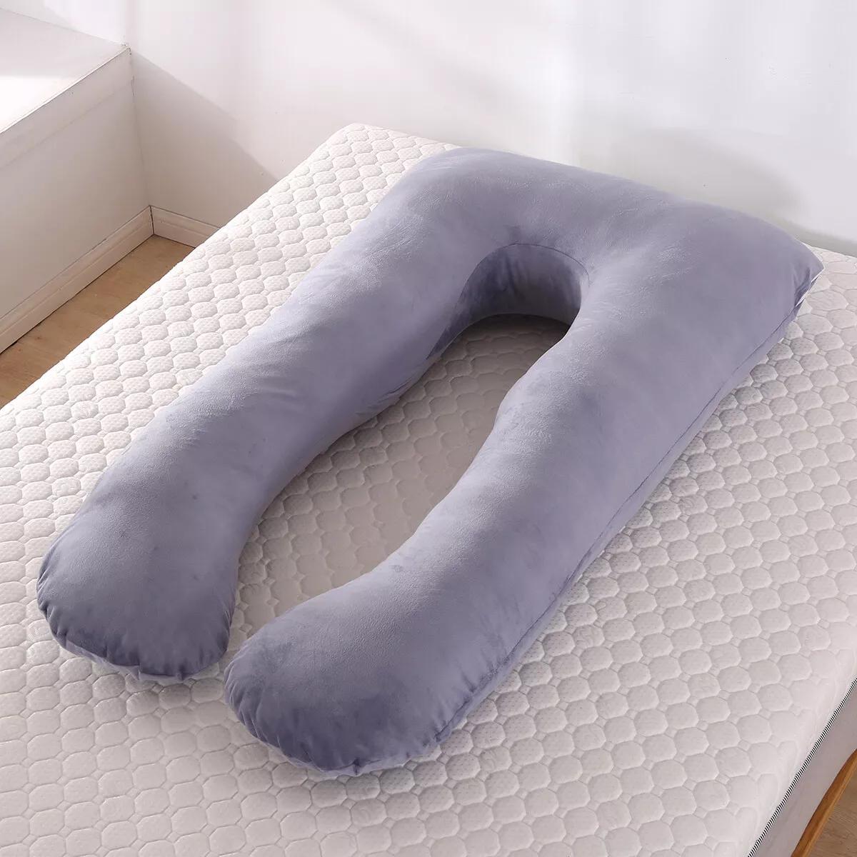 Image of Large Pregnancy Pillow 70*145cm - Removable & Washable U-shaped Pillow, Large Lumbar Pillow, Fits The Body Curve And Provides A Comfortable Sleeping Experience