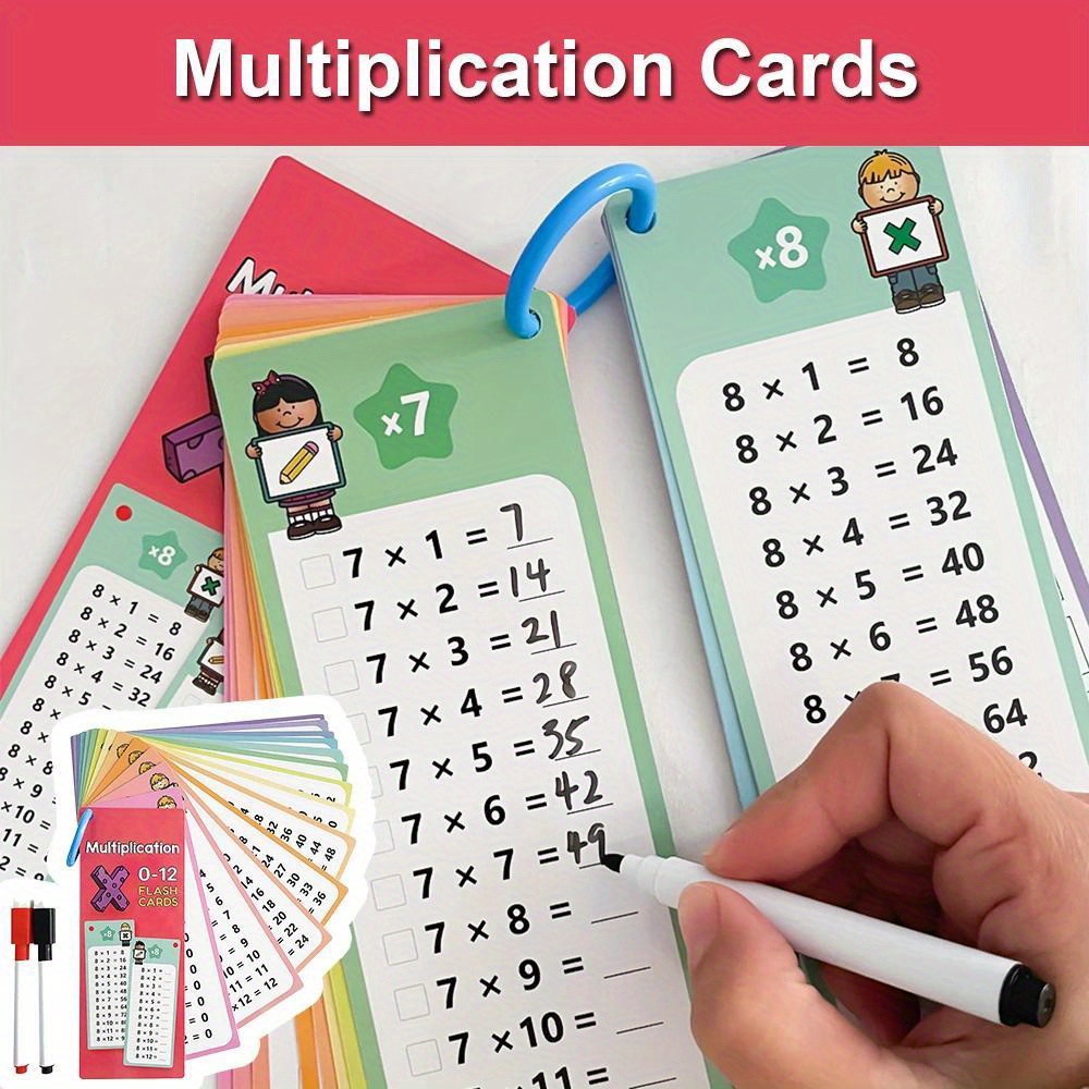 

0-12 Multiplication Charts Flash Cards Times Table Cards, Self Check Math Learning Tool, Montessori Mathematical Training, Teaching Aids Maths Resources