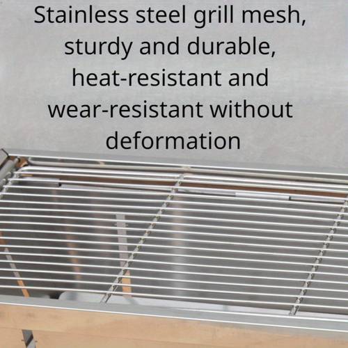 item picture portable stainless steel charcoal grill quick foldable design durable thickened for outdoor bbq camping backyard barbecues polished no magnesium rod flint included