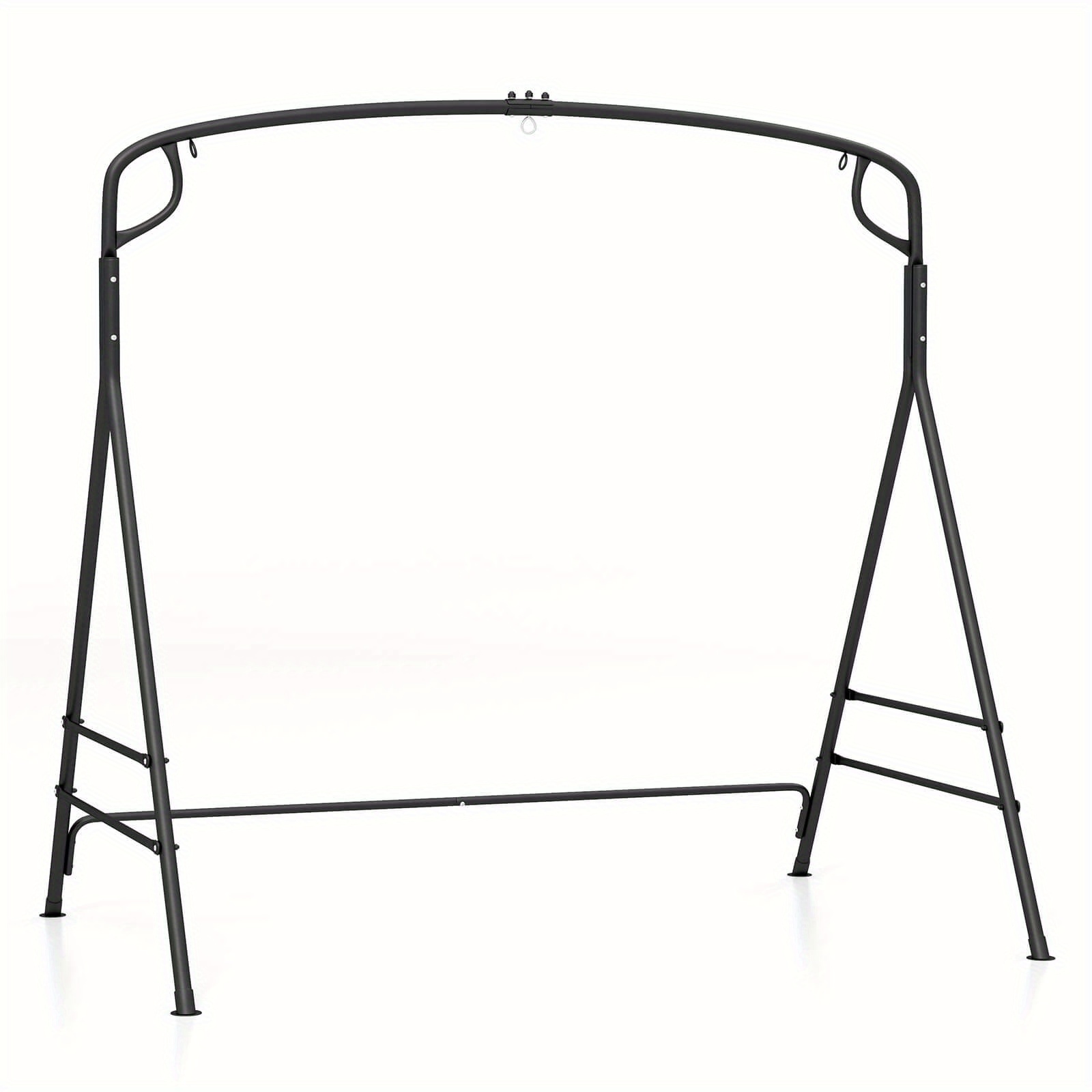 

Homasis Outdoor Metal Swing Frame Sturdy A-shaped Porch Swing Stand W/ Extra Side Bars