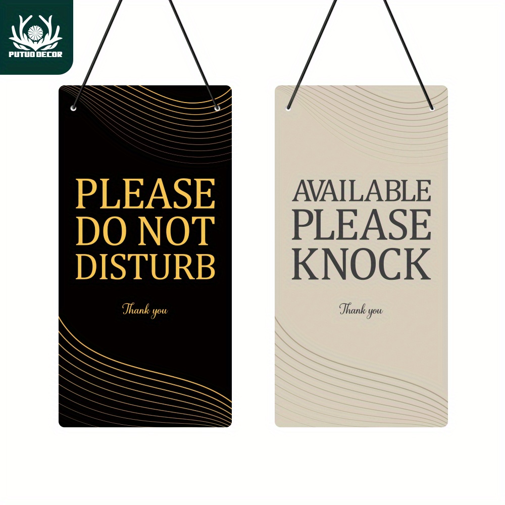 

Putuo Decor Please Do Not Disturb Sign, Available Please Knock In Pvc Door Sign, Double Sided Hanger Plaque, 10x5 Inches Office Sign