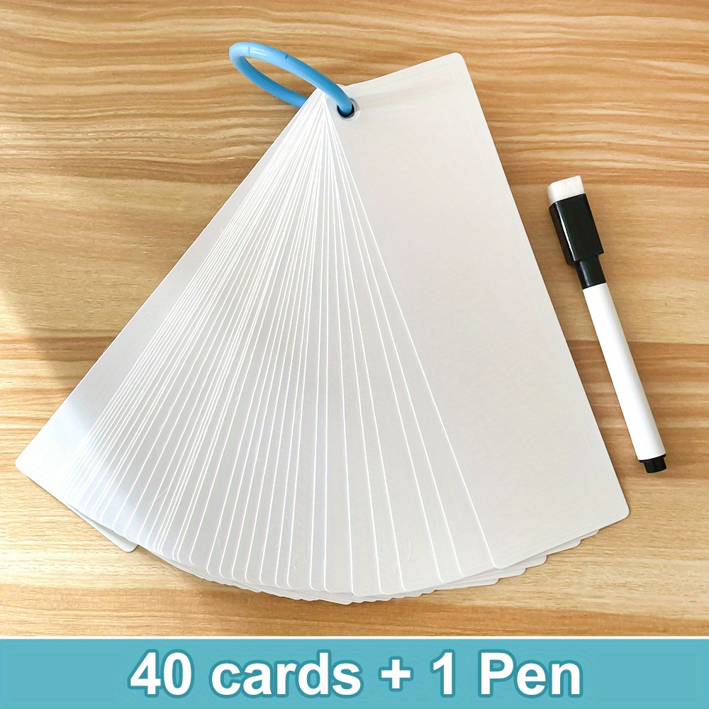 40pcs Or 20pcs Dry Erase Reusable White Blank Writing Playing Flash Cards ( Size & Gloss End), Blank Cards, Flash Cards, Board Game Cards, & Note Cards, Projects Learning Cards