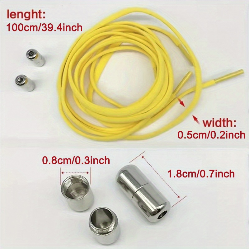 Quick-Tie Elastic Shoelaces for Sneakers - 1 Pair, 100.08cm Length, No-Tie Design with Metal Lock, Durable Nylon, Multiple Colors Available