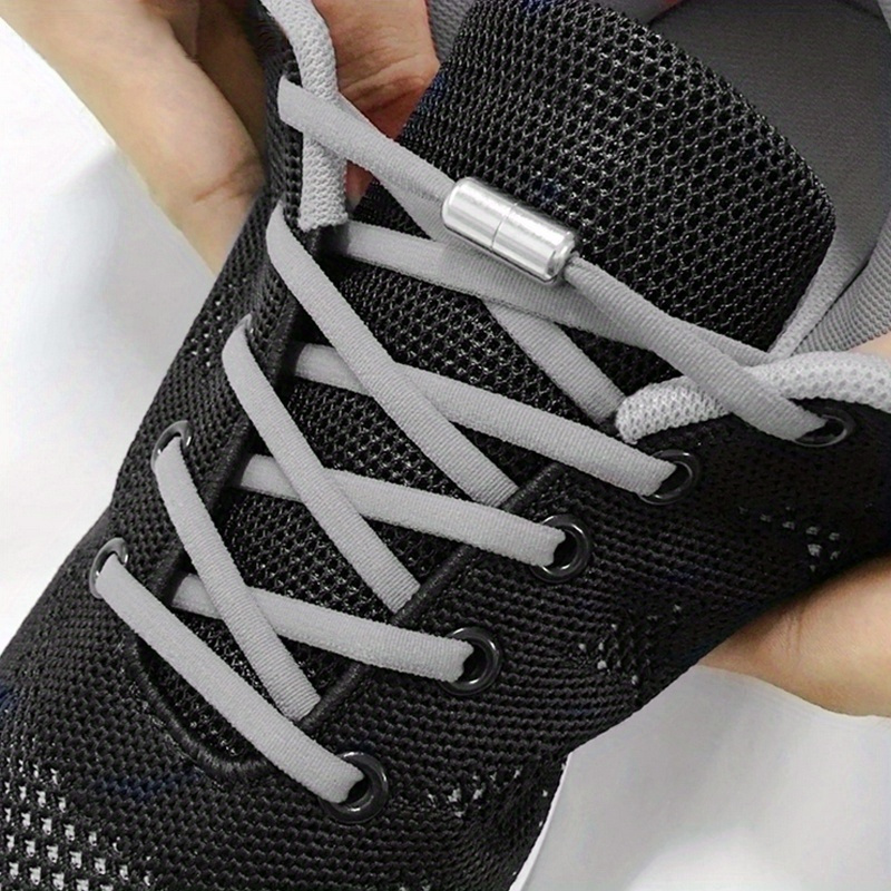 Quick-Tie Elastic Shoelaces for Sneakers - 1 Pair, 100.08cm Length, No-Tie Design with Metal Lock, Durable Nylon, Multiple Colors Available