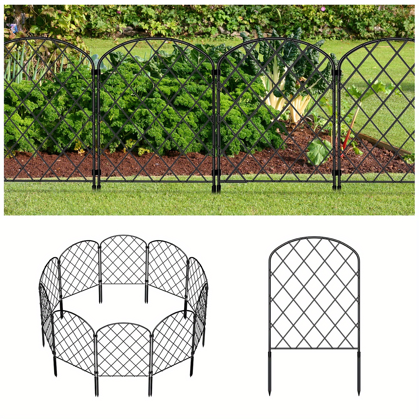 

30 Pack Animal Barrier Fence Decorative Garden Fence Rustproof Metal Fencing For Yard Garden Edging Border For Yard Patio Garden 22in (h) X 32.5ft (l)