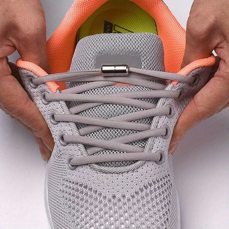 Quick-Tie Elastic Shoelaces for Sneakers - 1 Pair, 100.08cm Length, No-Tie Design with Metal Lock, Durable Nylon, Multiple Colors Available
