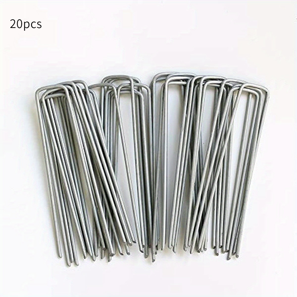 20-pack Garden Stakes - U-shaped Ground Anchors For Securing Landscape Fabric, Barriers, And Ground Cover Sheets - Multipurpose Tent Pegs For Landscaping And Camping