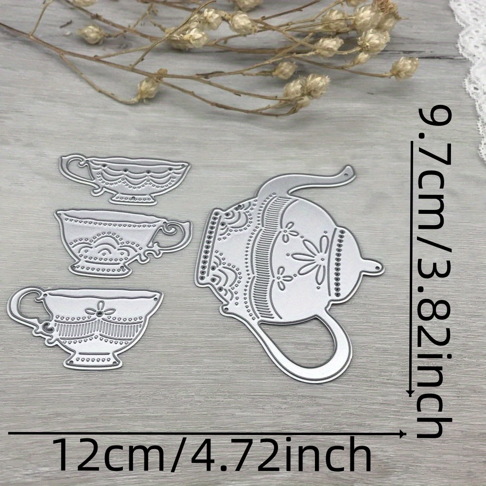 1pc Metal Cutting Dies Teapot And Teacup Decoration Paper Craft Blade Punch Stencils Dies