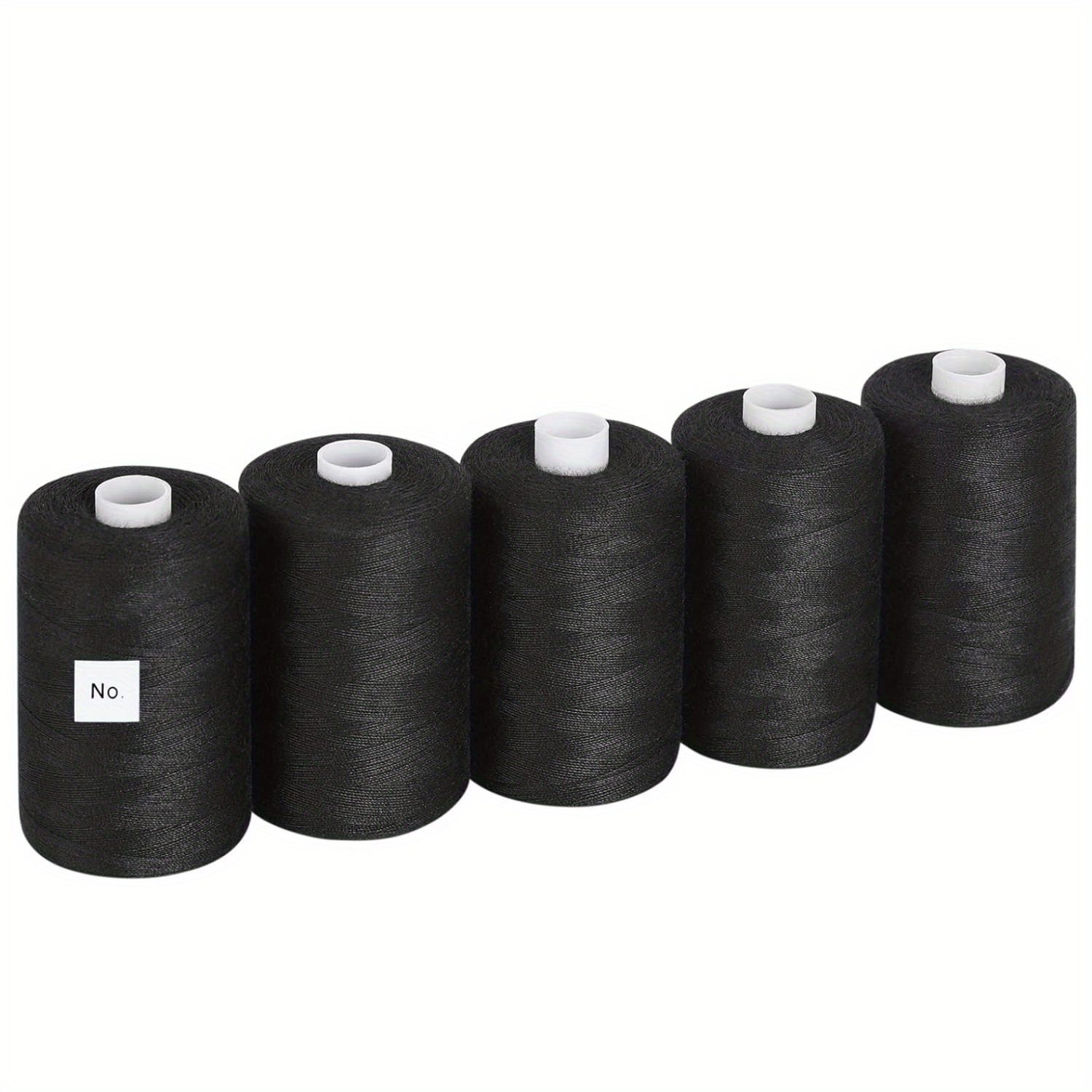 

5pcs Sewing Thread Cotton For Sewing Machine, 1000 Yards Per Spools Black