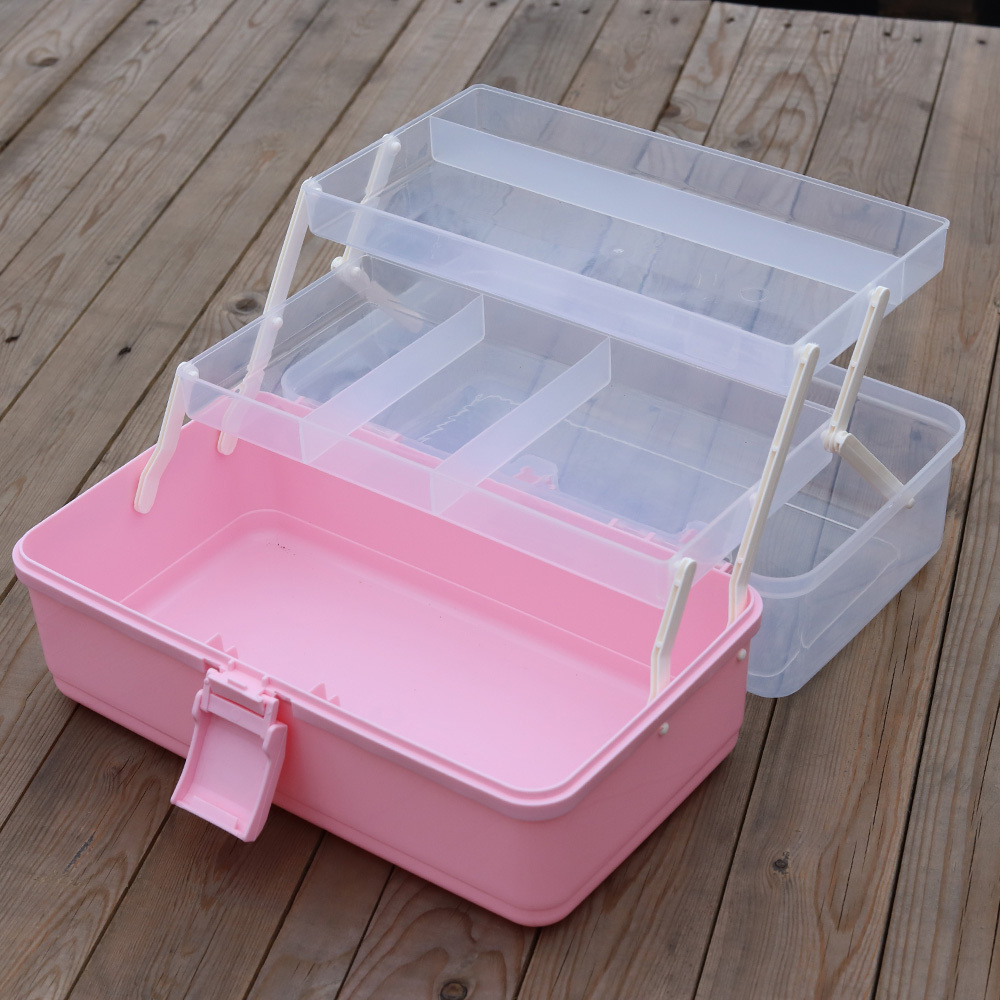 

1pc Tackle Box Organizer 3 Layer Art Supply Storage Organizer With Handle Small Craft Storage Box Sewing Box