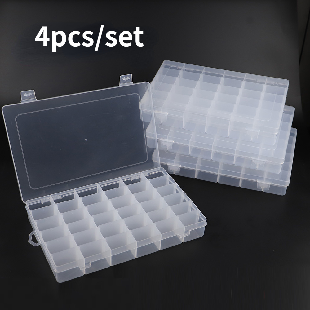 

4pcs/set Tackle Box 36 Compartment Container Organizer Bead Organizer Box Jewelry Art & Craft Boxes With Dividers