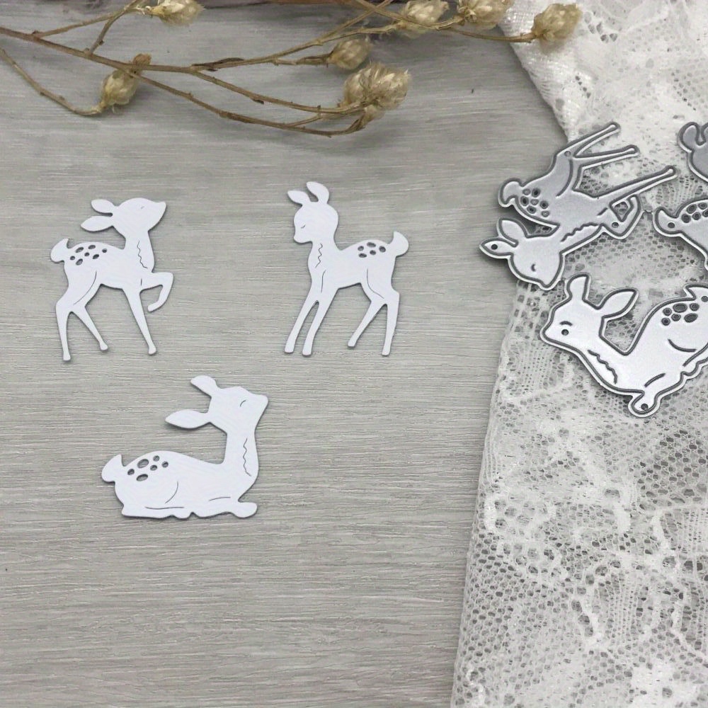 

Deer-themed Metal Cutting Die For Scrapbooking, Silvery Craft Stencil Punch Tool For Diy Paper Decorations