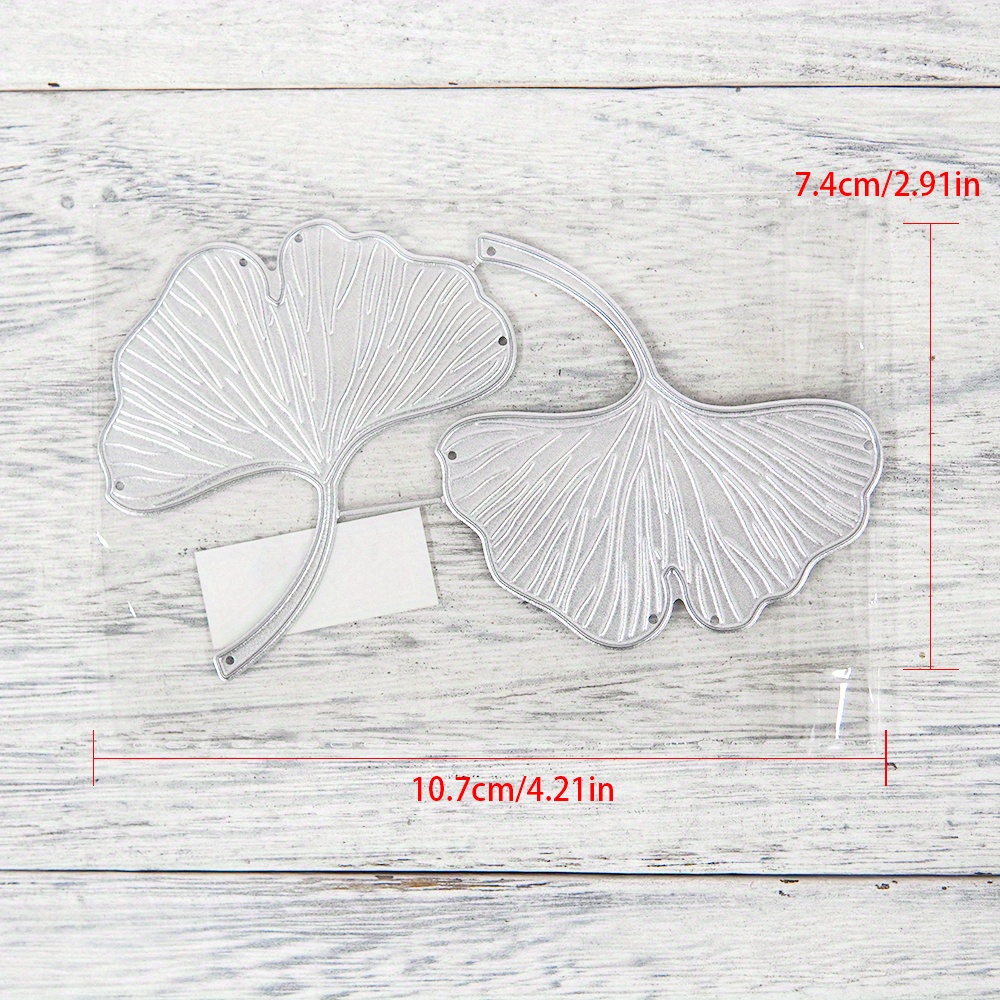 Image of 2024 New Ginkgo Leaf Metal Cutting Dies - High-quality Metal Embossing Stencils For Diy Card Making, Scrapbooking, Photo Albums - Intricate Floral & Ginkgo Leaf Designs For Holiday Cards, Paper Crafts