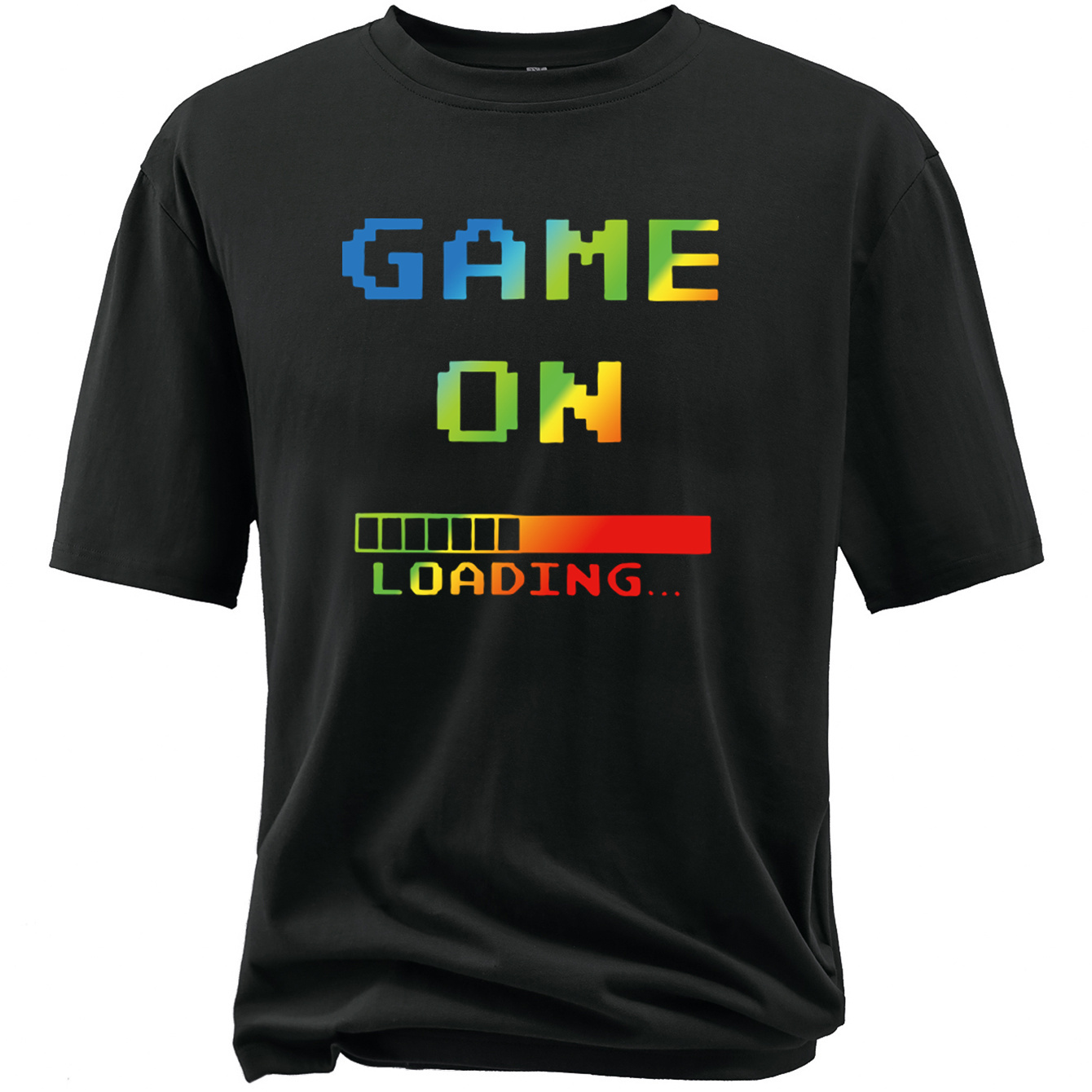 

Game On Print Men's Plus Size Versatile Casual Short Sleeve T-shirt, Stylish Breathable Top, Big & Tall