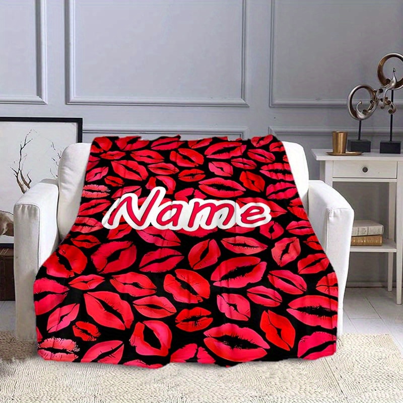 

Personalized Red Custom Blanket - , & For , Sofa, Or -