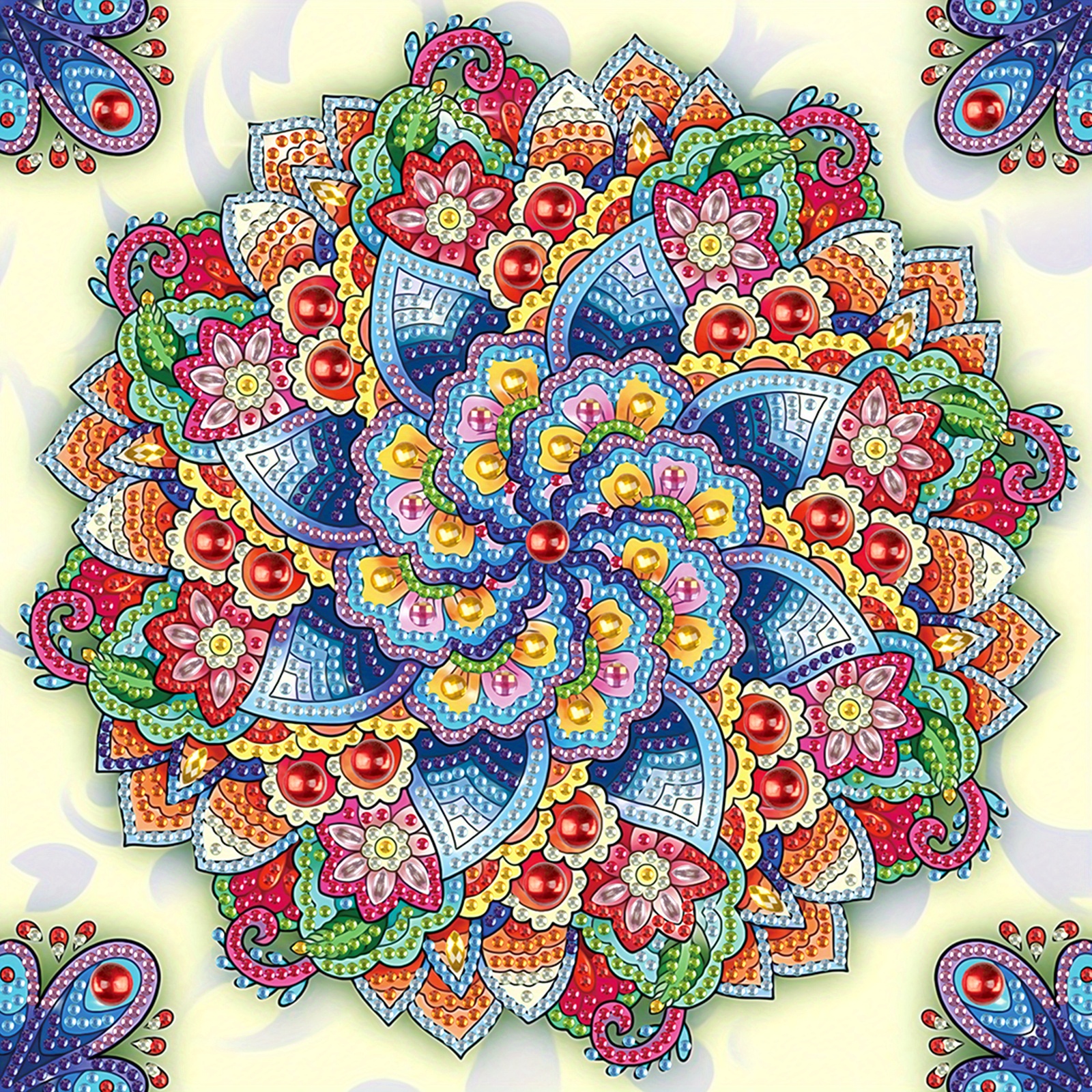 Image of 5d Sets For Newcomers, Diamond Painting Supplies For Grown-ups, Crystal Rhinestones For Home Wall Decor Gift 12×12 Inches, Mandala