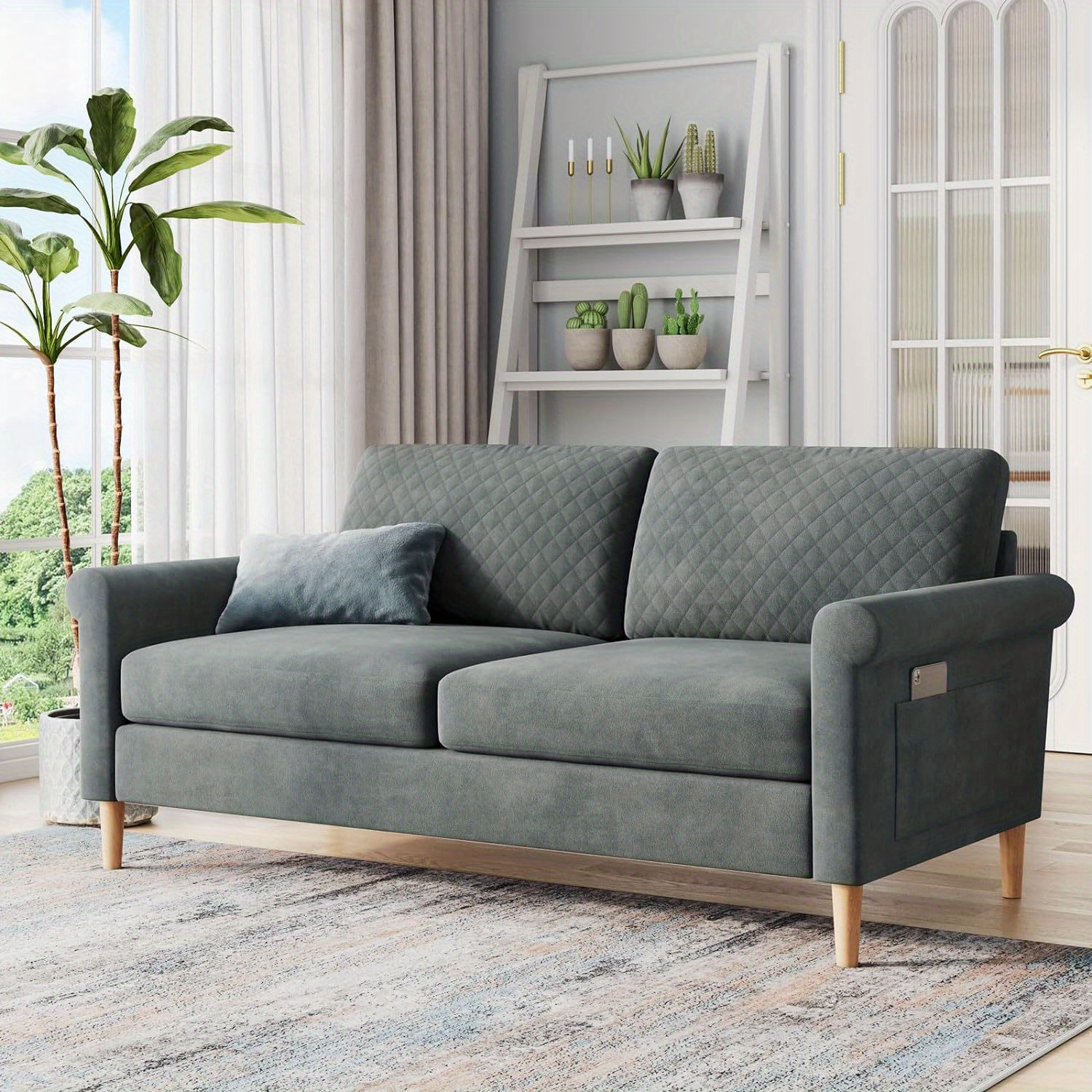 

Mid-century Modern Loveseat Sofa, 2-seater Couch With Foam Cushioning And Pocket Spring, 65.1'' Wide, Hybrid Comfort Design, Ideal For Living Room And Small Spaces - Available In Multiple Colors